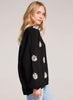 Long Sleeve Sweater - Black Daisy