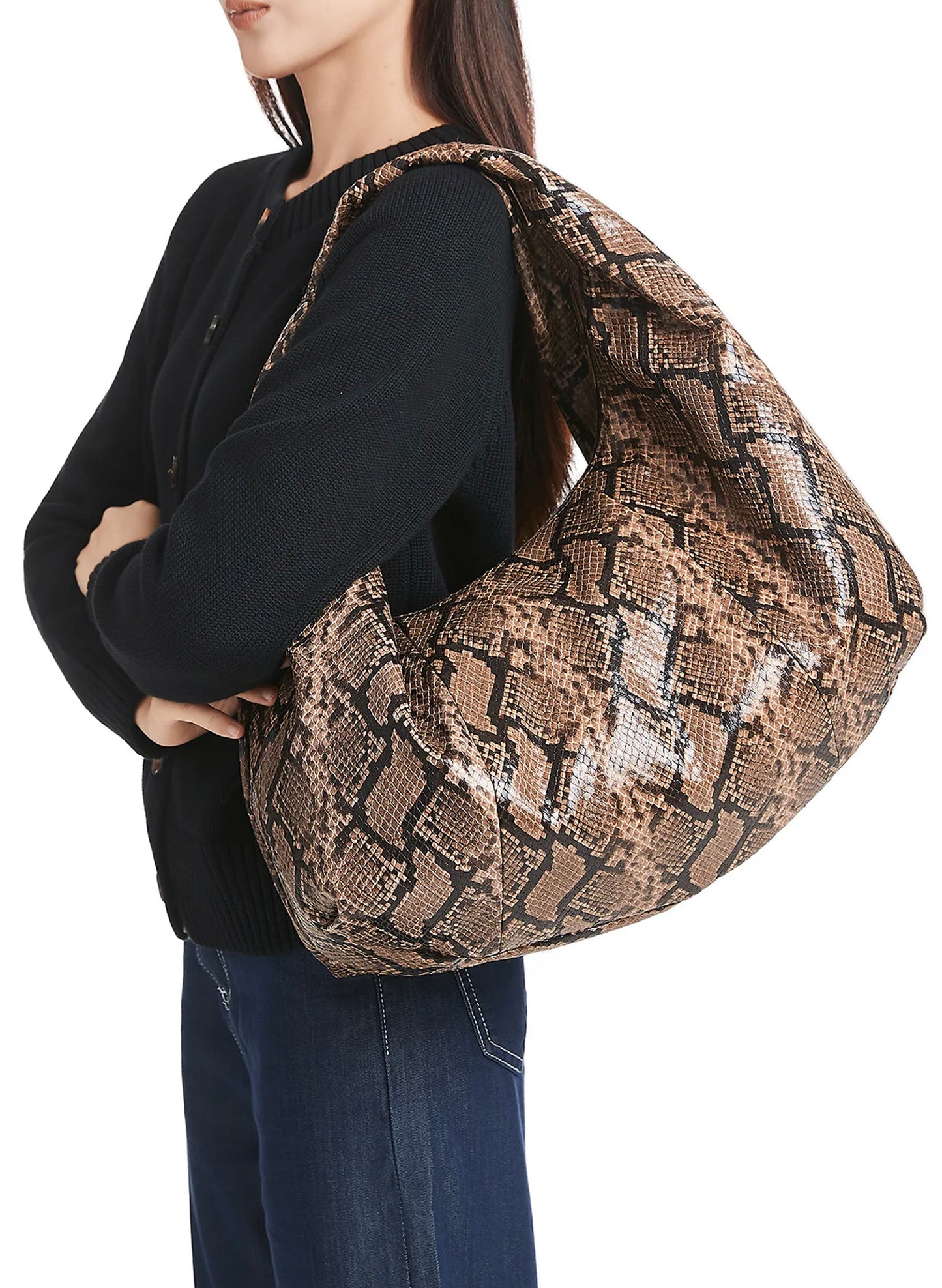 Haute Shore LTD Loren Hobo - Brown Python available at The Good Life Boutique