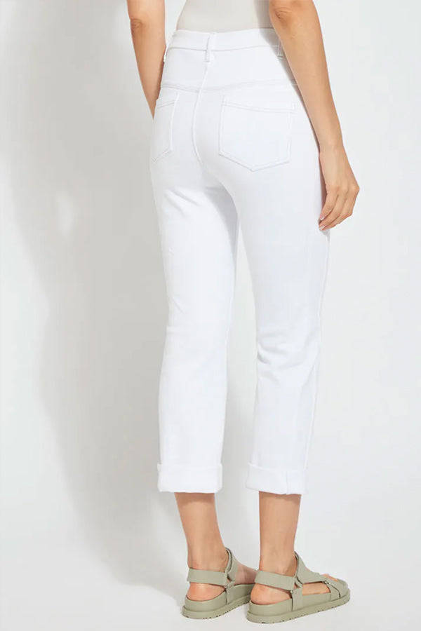 Lysse Lysse Cropped Boyfriend Denim With Pockets - White available at The Good Life Boutique