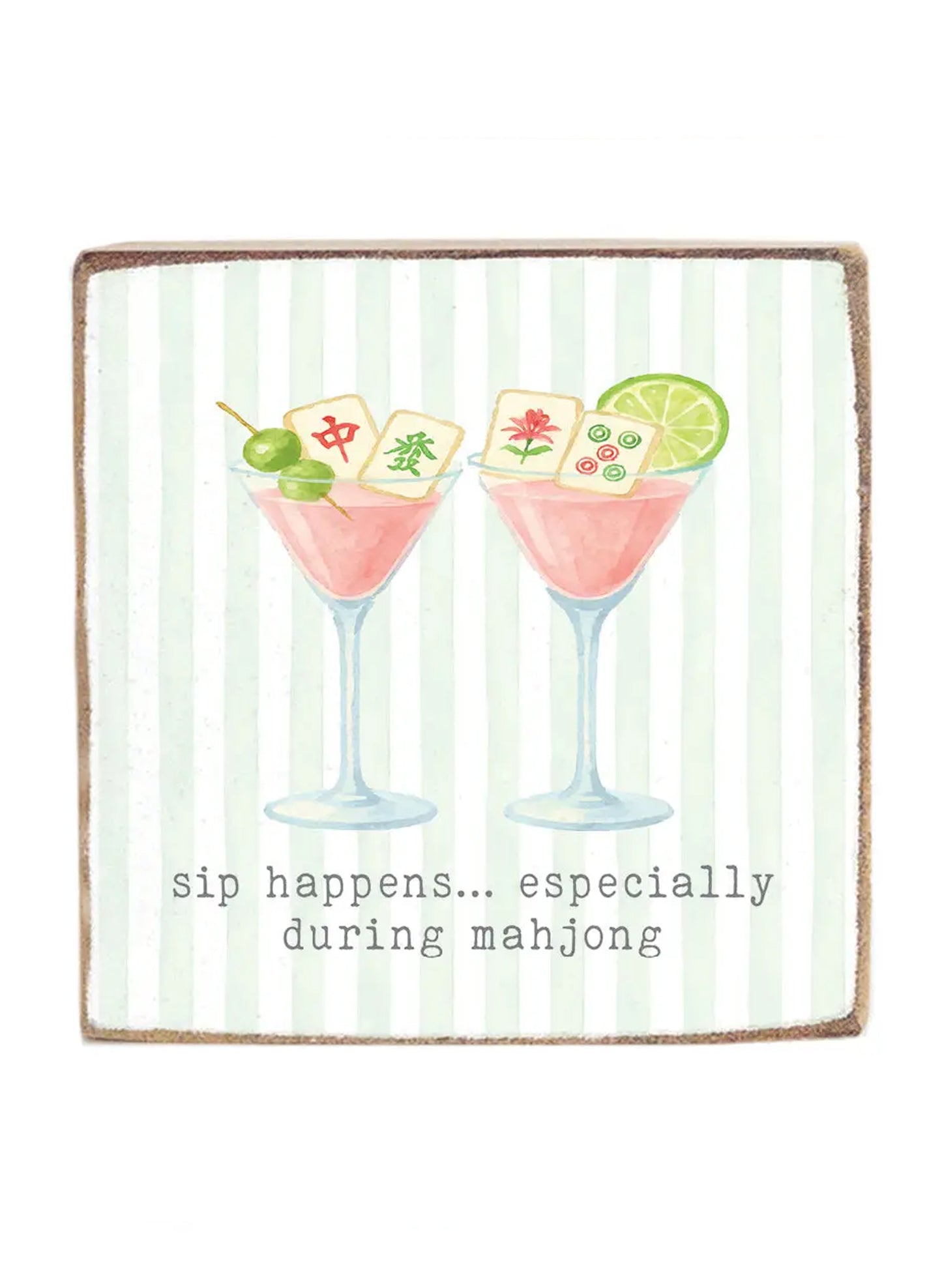 Mahjong Sip Happens Block Sign