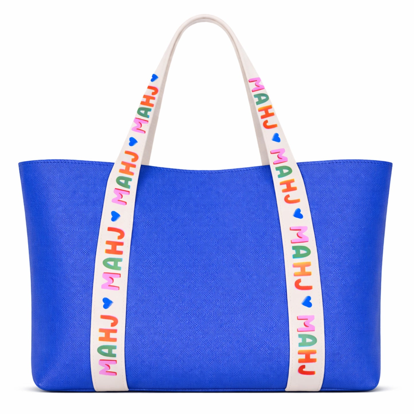 Mahjong Tile Vegan Leather Tote Bag  - Blue