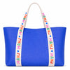 Mahjong Tile Vegan Leather Tote Bag  - Blue