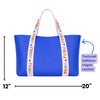 Mahjong Tile Vegan Leather Tote Bag  - Blue