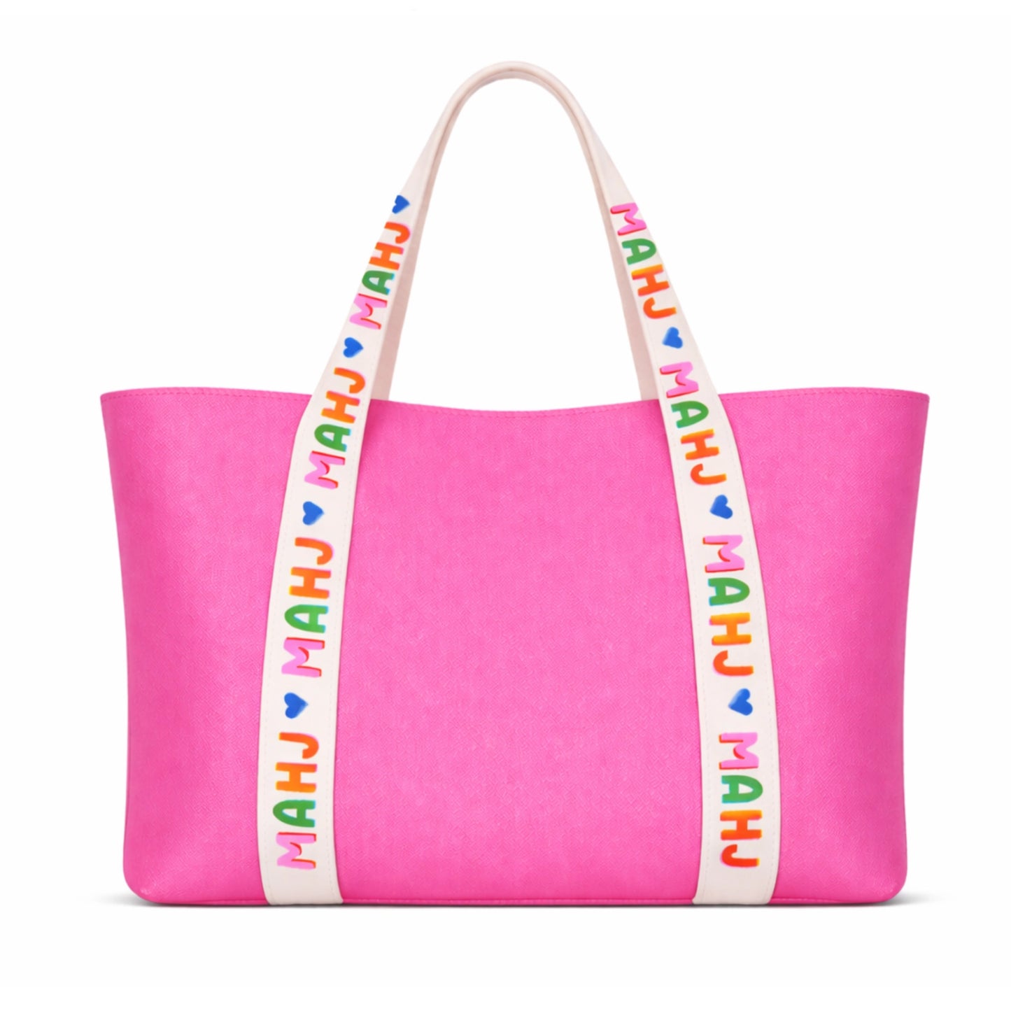 Mahjong Tile Vegan Leather Tote Bag  - Pink