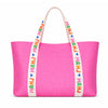 Mahjong Tile Vegan Leather Tote Bag  - Pink