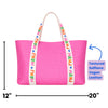 Mahjong Tile Vegan Leather Tote Bag  - Pink
