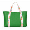 Mahjong Tile Vegan Leather Tote Bag  - Green