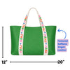 Mahjong Tile Vegan Leather Tote Bag  - Green