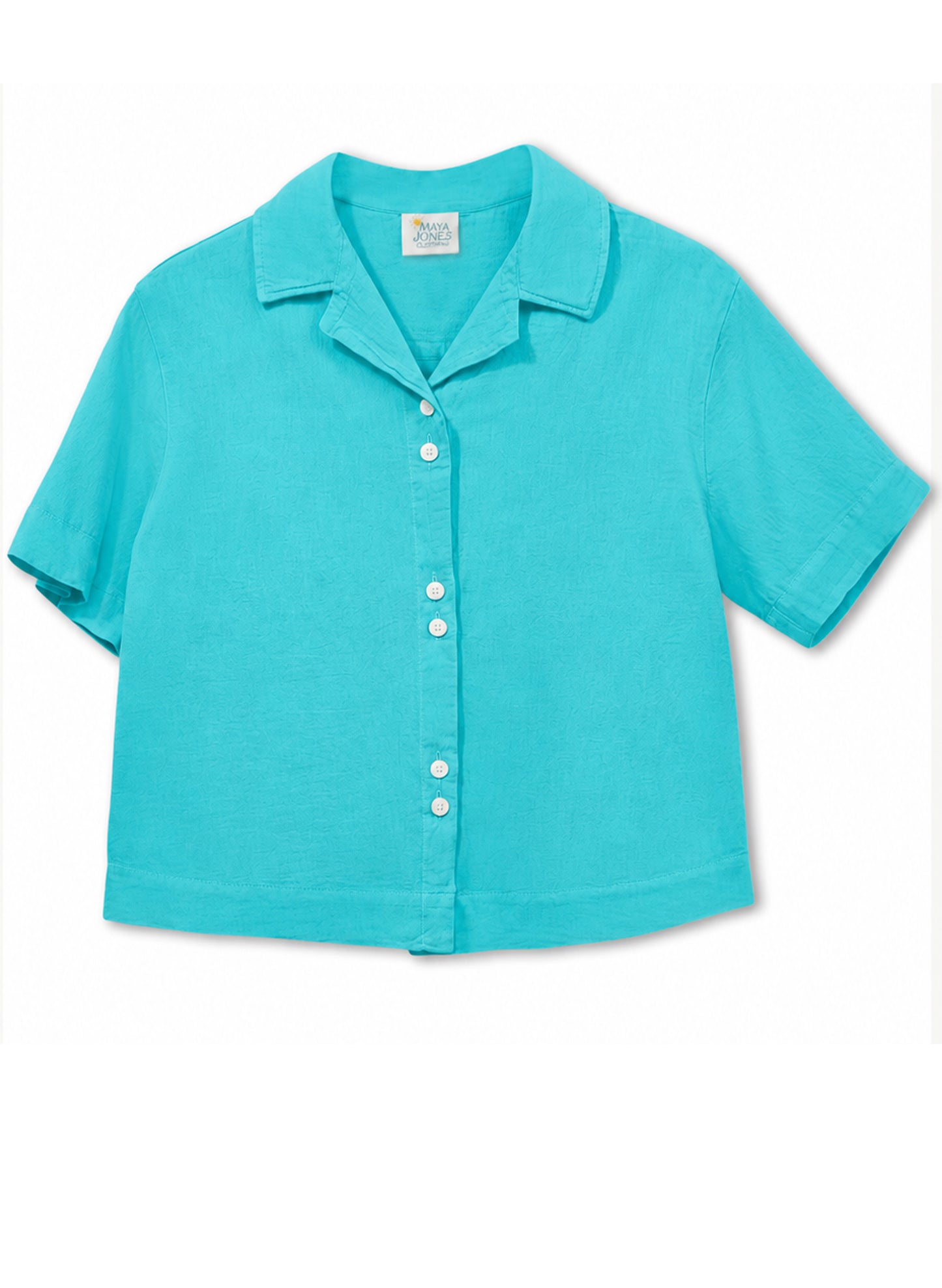 Button Front Top - Aqua