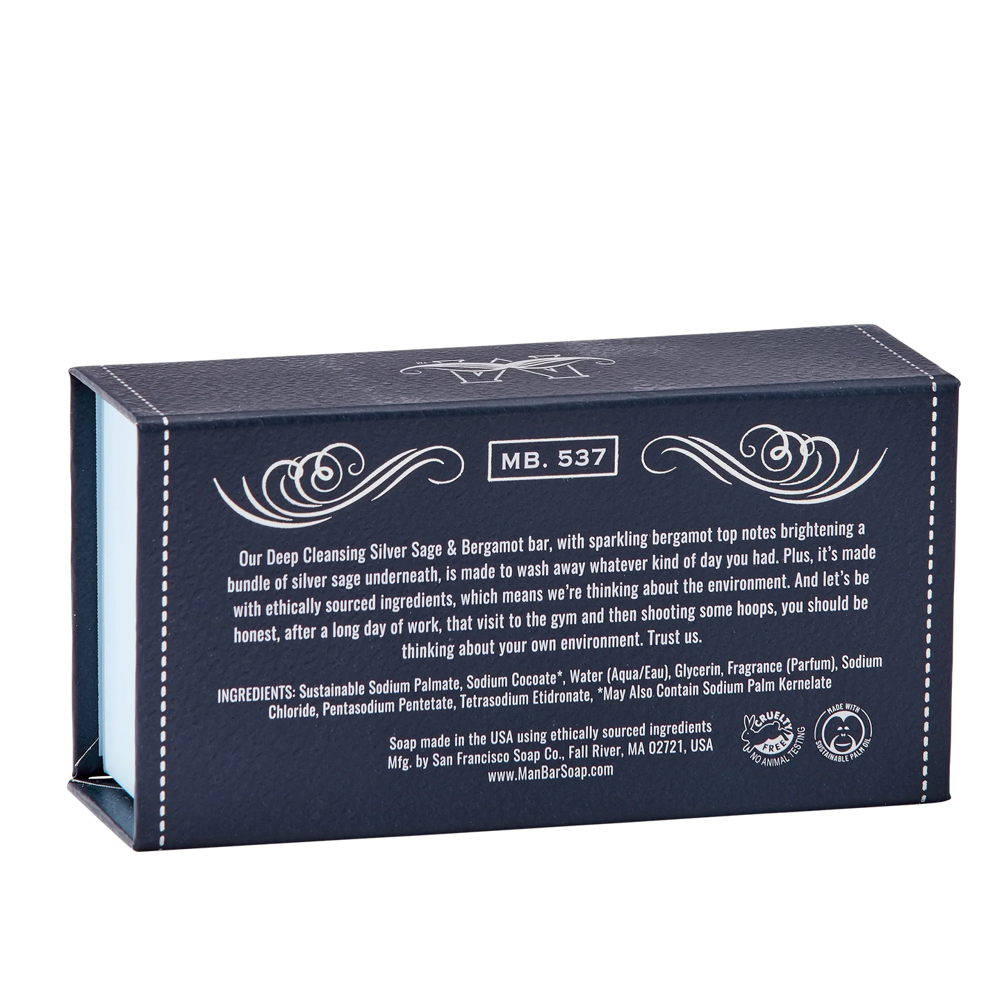 San Francisco Soap/Man Bar Soap Man Bar - Silver Sage - 10 oz available at The Good Life Boutique