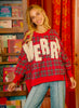 Merry Letter Patches Christmas Plaid Sweatshirt