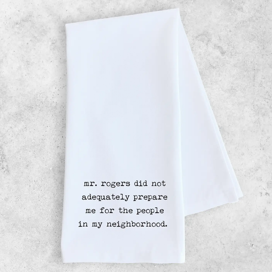 Dev D + Co. Mr. Rogers - Tea Towel available at The Good Life Boutique