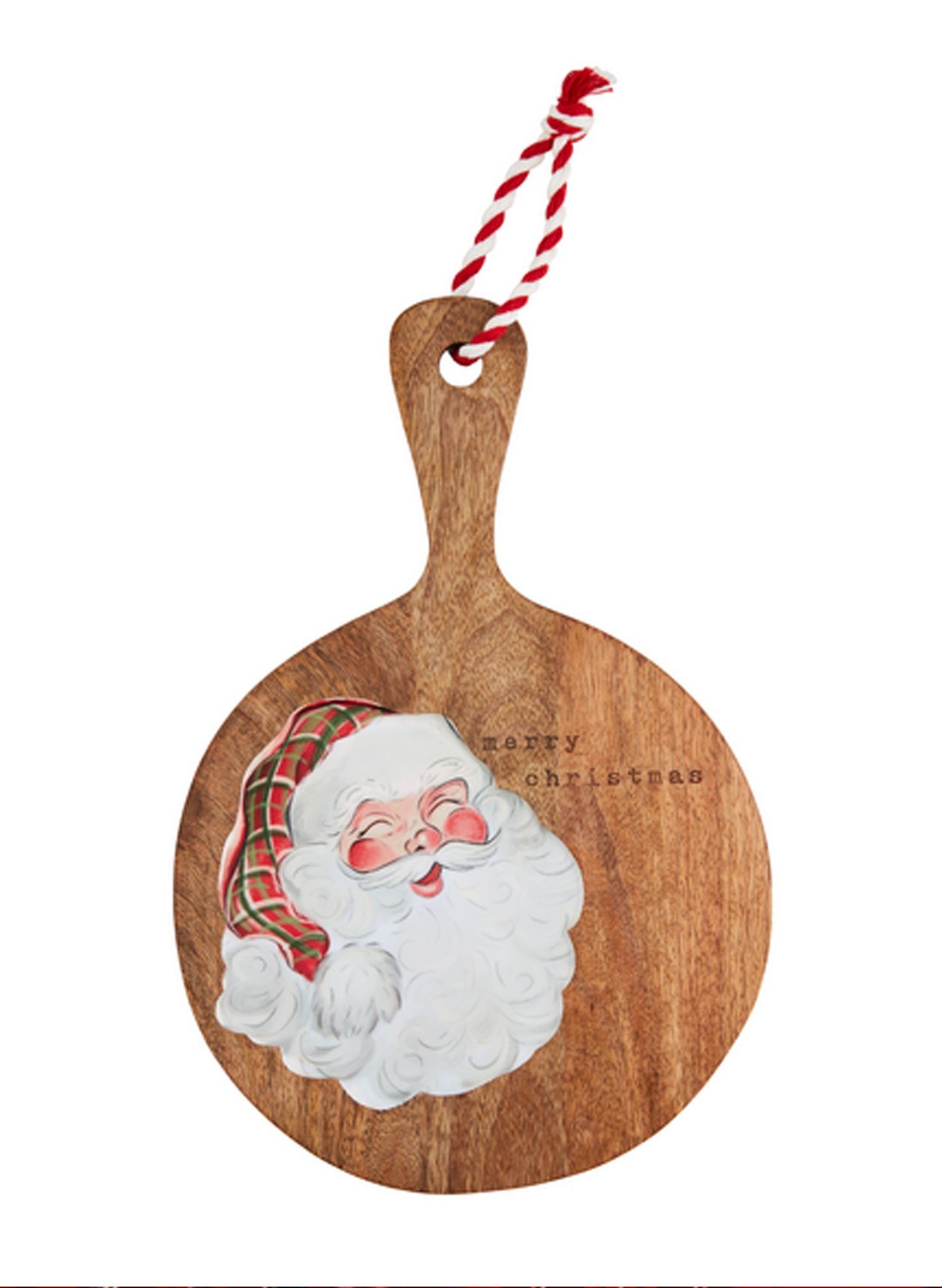 Mud Pie Round Santa Wood Enamel Board available at The Good Life Boutique