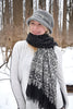 Dupatta Designs Marrakesh Scarf - Black/White - 27.5" X 71" available at The Good Life Boutique