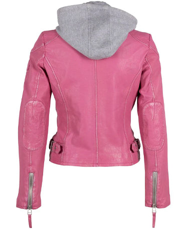 Mauritius Mauritius - Finja RF Woman's Leather Jacket - Pink available at The Good Life Boutique
