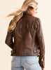 Mauritius Mauritius - Maysie RF Woman's Leather Jacket - Brown available at The Good Life Boutique
