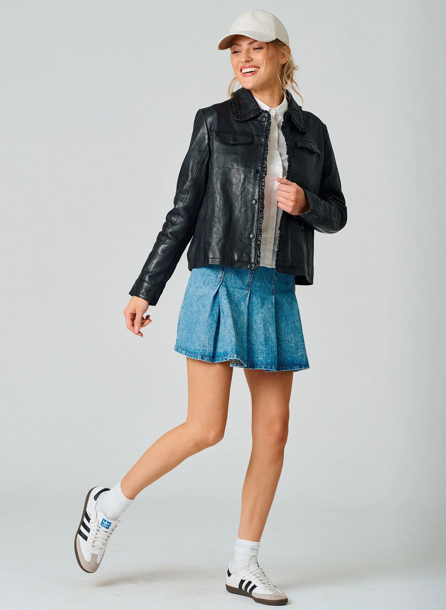 Mauritius - Ruffle Detail Woman's Jacket - Black