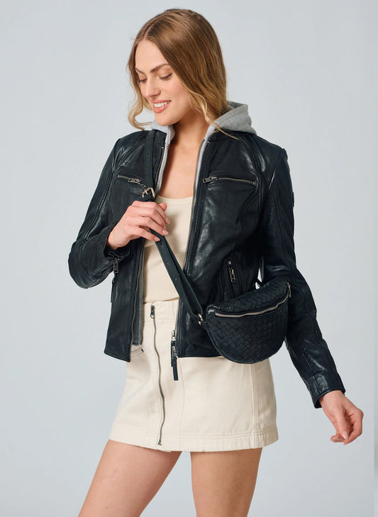 Mauritius Mauritius - Woman' Removeable Hoodie Jacket - Black available at The Good Life Boutique