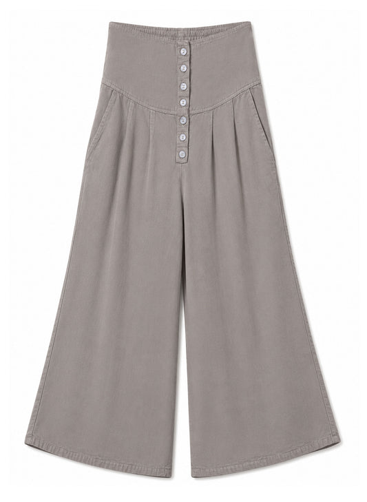 Maya Jones Clothing Maya Jones - Pants - Pocket Buttons In Front - Taupe Grey available at The Good Life Boutique
