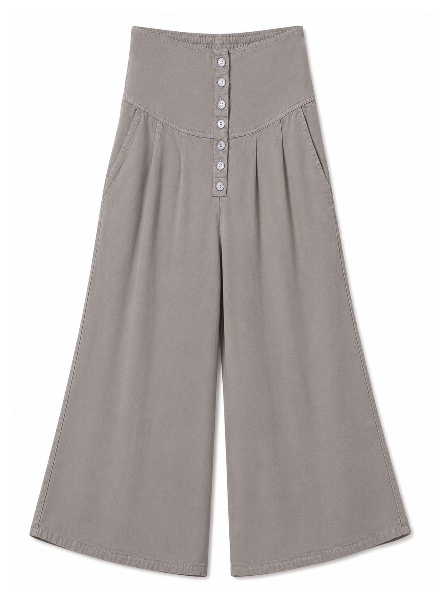 Maya Jones Clothing Maya Jones - Pants - Pocket Buttons In Front - Taupe Grey available at The Good Life Boutique