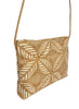 Medium Cork Zip Top Cross Body Bag - Cream Palm