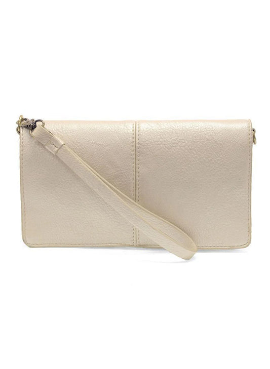 Joy Accessories Metallic Pearl Everly Organizer Flap Crossbody available at The Good Life Boutique
