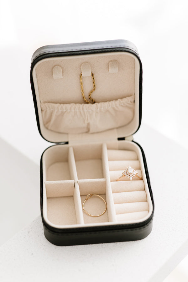 The Classy Cloth WS Mini Jewelry Case - Black available at The Good Life Boutique