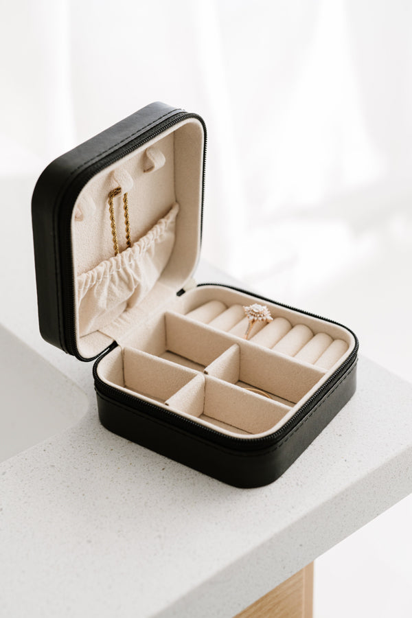 The Classy Cloth WS Mini Jewelry Case - Black available at The Good Life Boutique