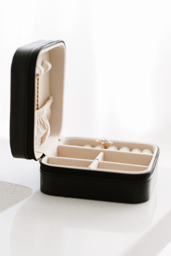 The Classy Cloth WS Mini Jewelry Case - Black available at The Good Life Boutique