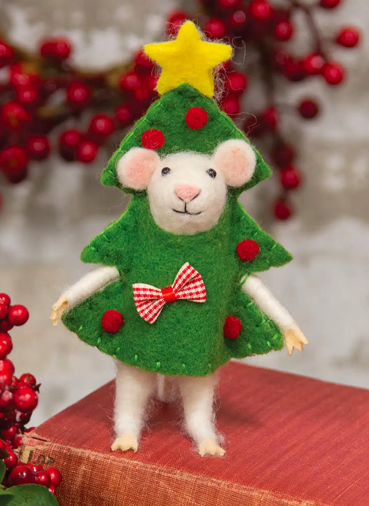 Bright Ideas Mouse In Tree Felted Ornament available at The Good Life Boutique