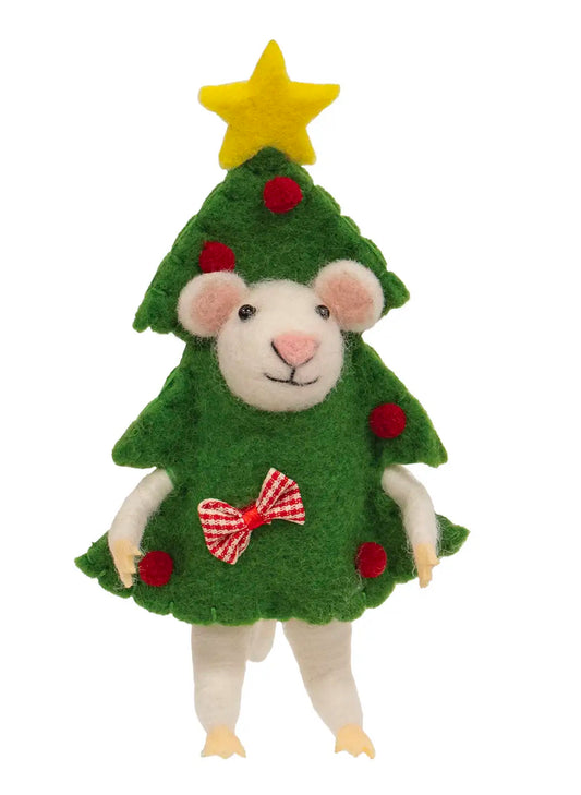 Bright Ideas Mouse In Tree Felted Ornament available at The Good Life Boutique