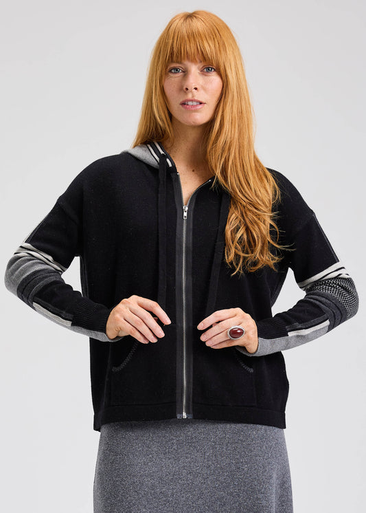 Zaket & Plover Zaket & Plover - Multi Media Hoodie - Ebony available at The Good Life Boutique