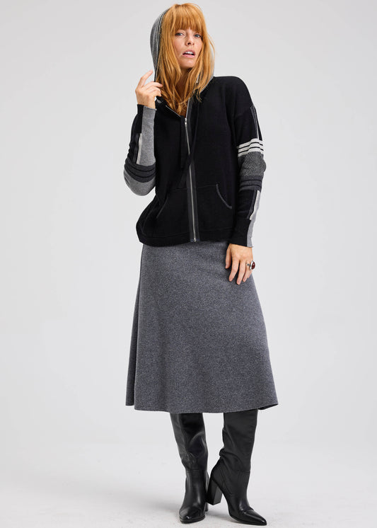 Zaket & Plover Zaket & Plover - Multi Media Hoodie - Ebony available at The Good Life Boutique