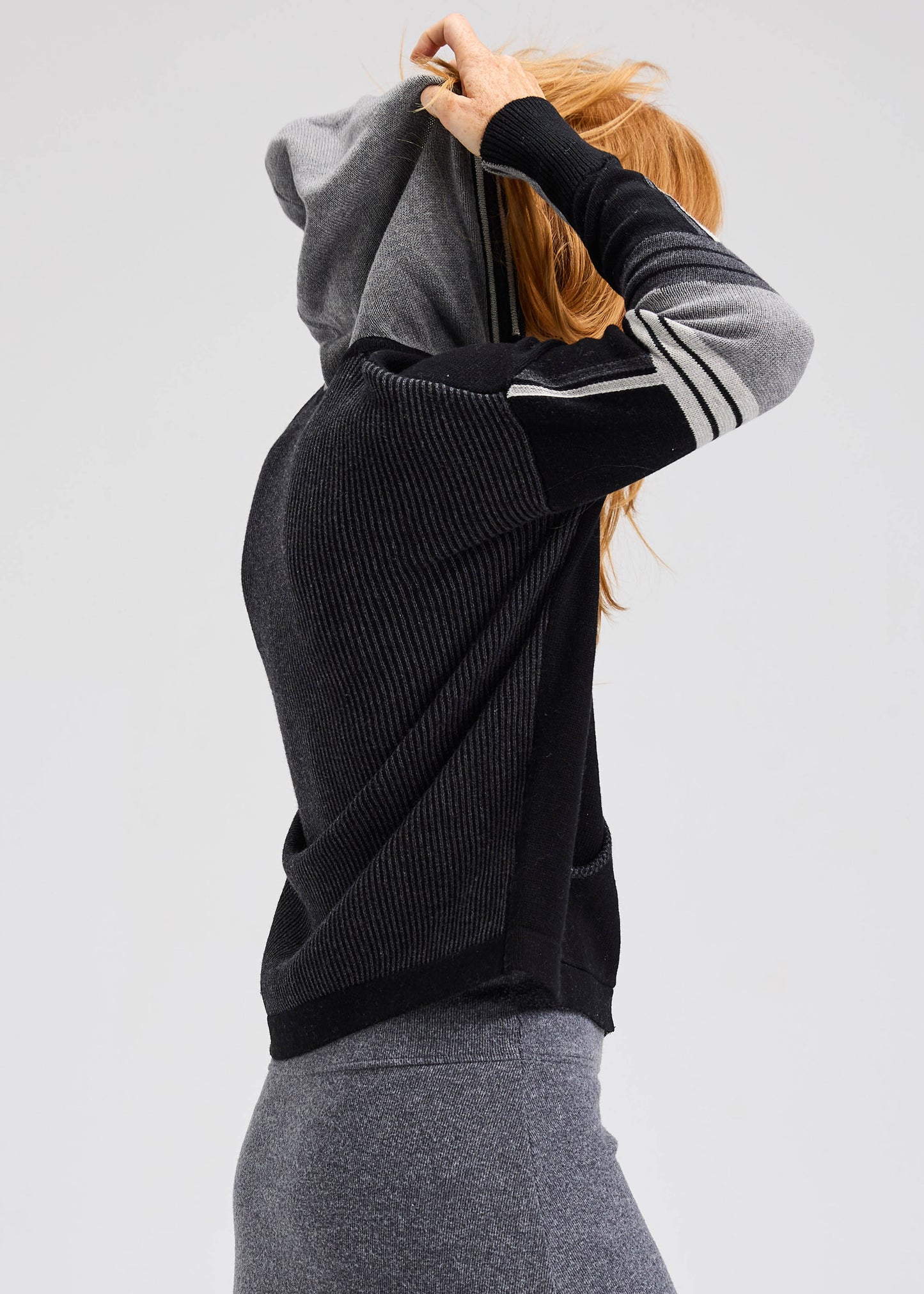 Zaket & Plover Zaket & Plover - Multi Media Hoodie - Ebony available at The Good Life Boutique