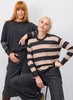 Zaket & Plover Zaket & Plover - Multi Stripe Crew - Charcoal available at The Good Life Boutique