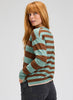 Zaket & Plover Zaket & Plover - Multi Stripe Crew - Moss available at The Good Life Boutique