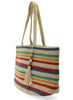 Joy Accessories Multi Striped Anita Jute Tote w/Tassel available at The Good Life Boutique
