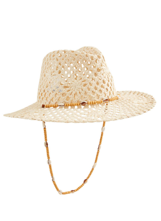 Mud Pie Crochet Fedora - Natural available at The Good Life Boutique
