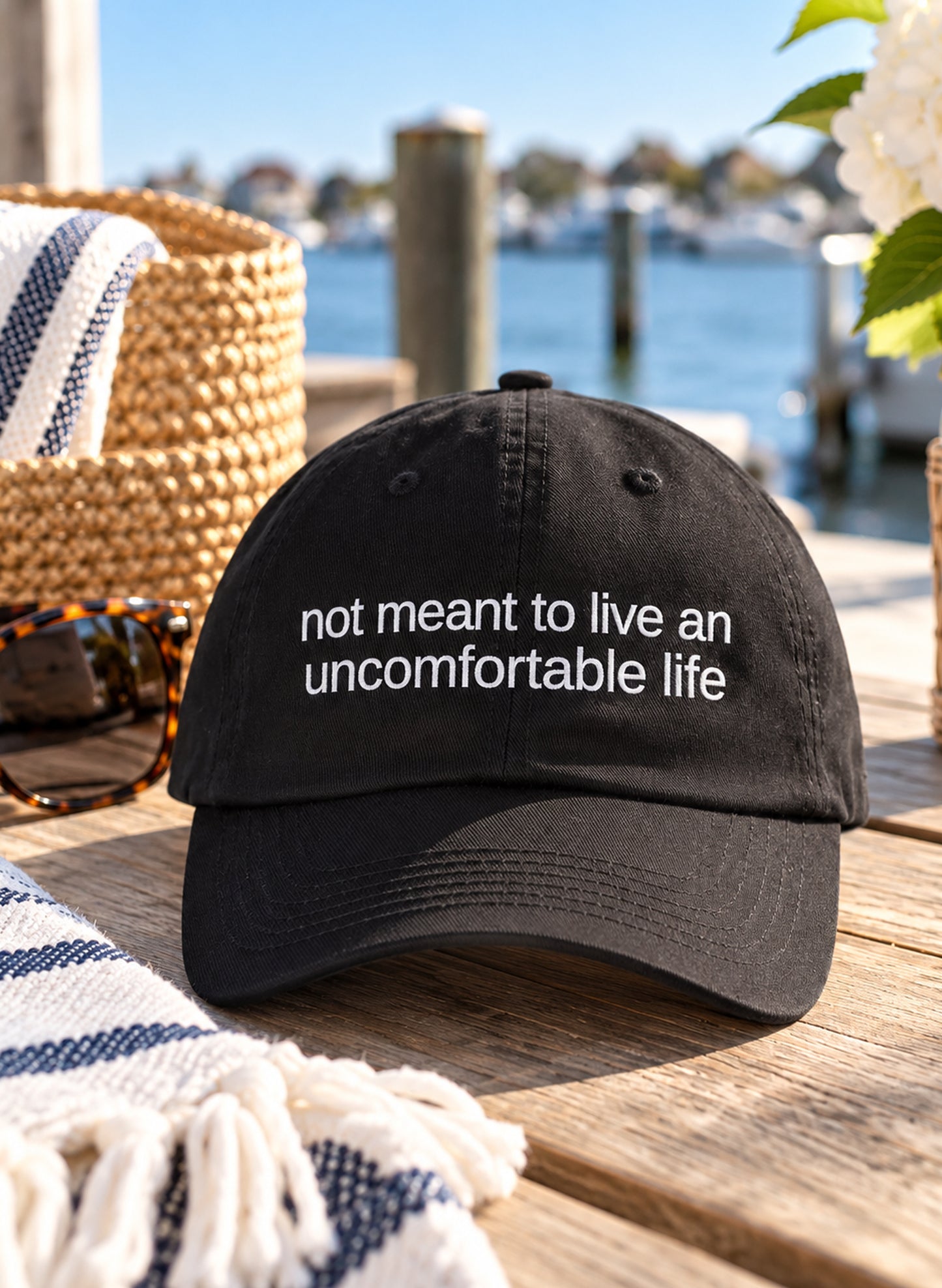 Not Meant To Live An Uncomfortable Life - Embroidered Hat - Black
