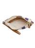 Joy Accessories Navy Awning Stripe Wristlet Canvas Bag available at The Good Life Boutique