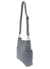 Joy Accessories New Dusty Blue Kayleigh Side Pocket Bucket Bag available at The Good Life Boutique