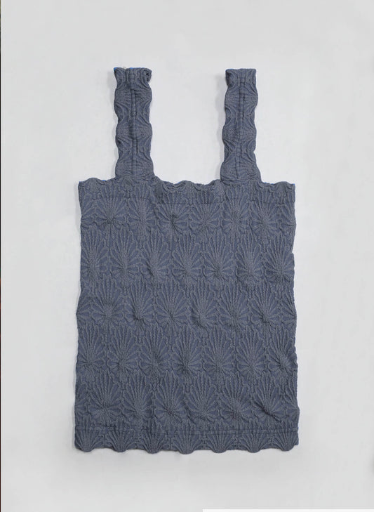 Nikibiki Lace Textured Square Top - One Size - Blue Shadow