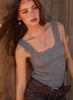 Nikibiki Lace Textured Square Top - One Size - Blue Shadow