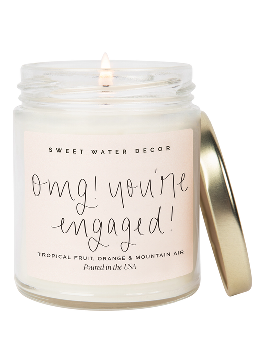Sweet Water Decor OMG! You're Engaged! 9oz Soy Candle - P available at The Good Life Boutique