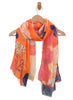 Joy Accessories 180X90 Orange Dispersed Blooms Scarf available at The Good Life Boutique