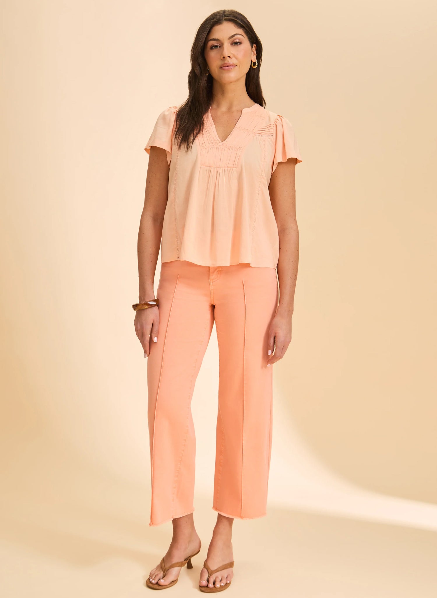 Olivia Wide Ankle Denim, Cantaloupe