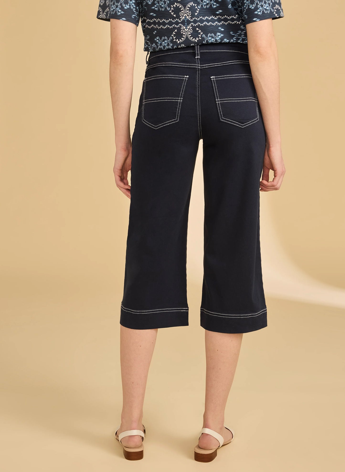 French Dressing FDJ Olivia Wide Capri - Navy available at The Good Life Boutique
