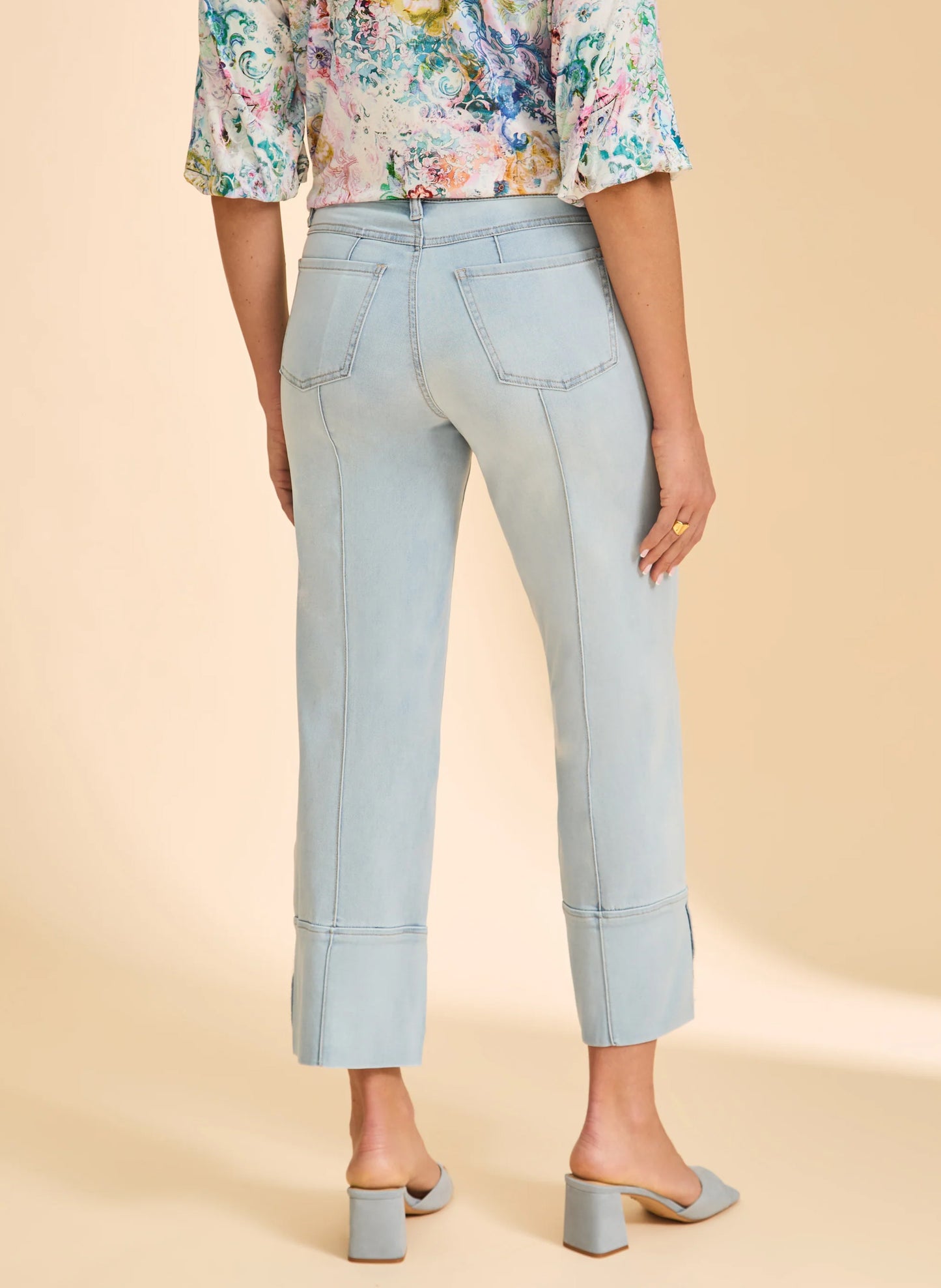 French Dressing FDJ Olivia Wide Cuffed Ankle - Light Blue available at The Good Life Boutique