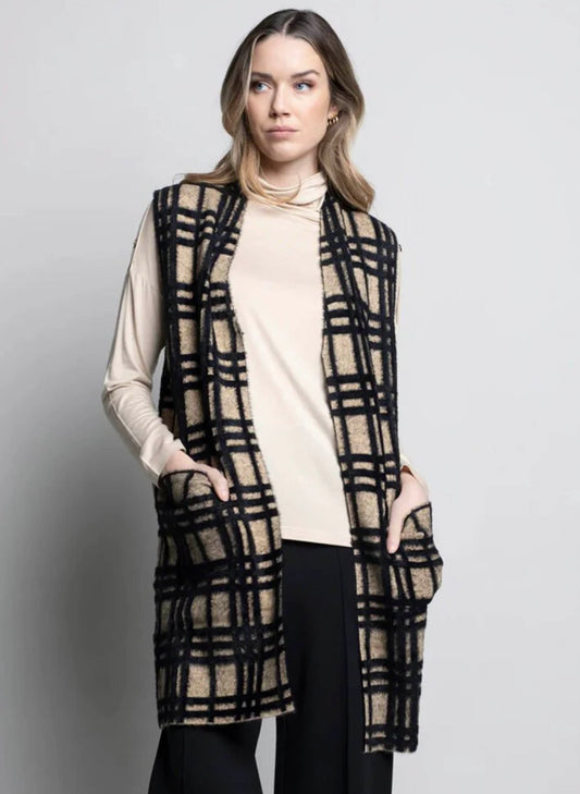 Picadilly Fashions Open-Front Vest - Heather Taupe available at The Good Life Boutique