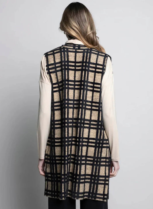 Picadilly Fashions Open-Front Vest - Heather Taupe available at The Good Life Boutique